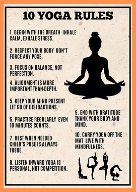 10 Yoga Rules Poster