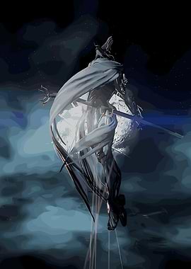 Abstract Figure with Cape and Sword