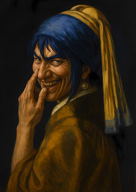 Female Portrait with Pearl Earring Parody