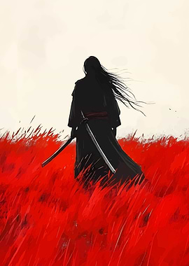 Samurai in Red Field