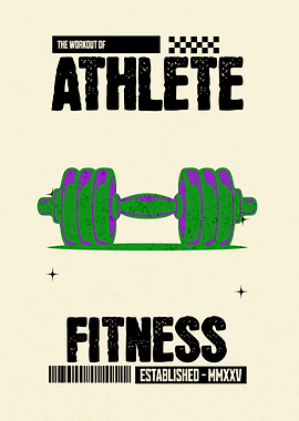 Athlete Fitness Workout Dumbbell Graphic