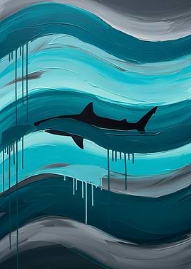 Abstract Shark Painting
