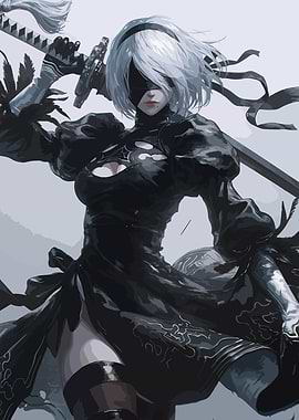 2B Nier Automata Digital Art