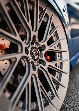 Close-up of a car wheel