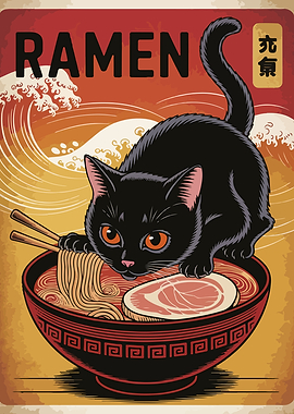 Ramen Cat Art