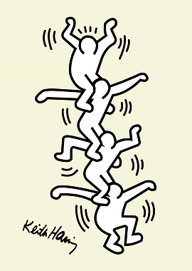 Keith Haring Human Pyramid Art