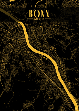 Bonn Golden Map Art