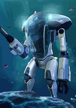 Subnautica PRAWN Suit underwater