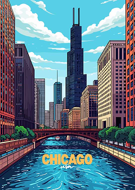 Chicago Cityscape Illustration