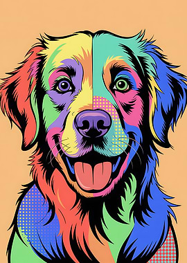 Colorful Pop Art Dog Portrait