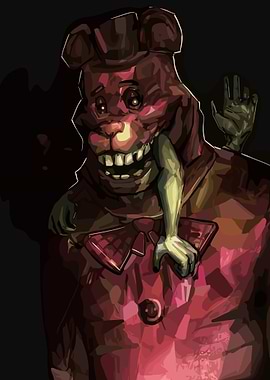 Creepy Animatronic Bear Character Illustration
