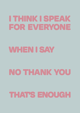 No Thank You Text Art