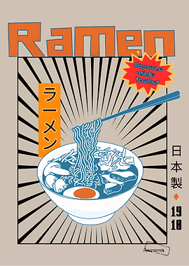 Ramen Japanese Style Vintage Poster