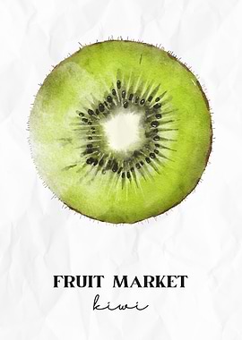 Kiwi Fruit Watercolor