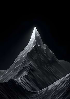 Monochromatic Abstract Mountain Peak