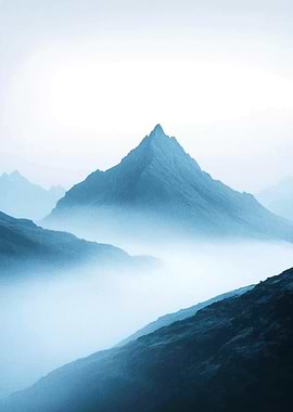 Misty Mountain Peak Landscape