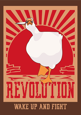 Revolutionary Goose with Knife Poster