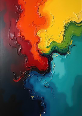 Abstract Colorful Textured Painting
