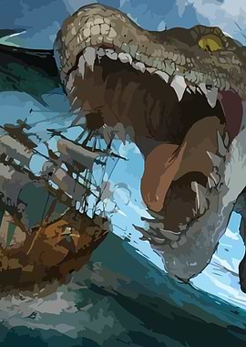 Sea Monster Attack on Ship