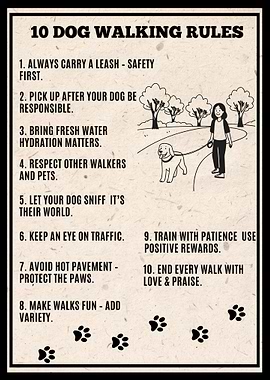 10 Dog Walking Rules Poster