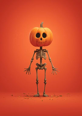 Pumpkin Head Skeleton
