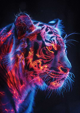 Neon Tiger Portrait