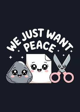 Rock Paper And Scissors Want Peace