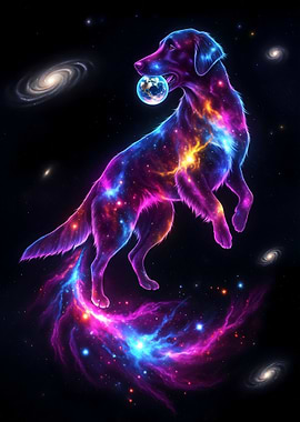 Cosmic Flat-coated Retriever Dog