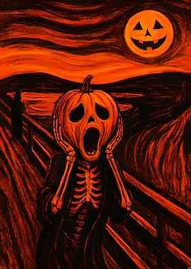 Halloween Scream Pumpkin Art