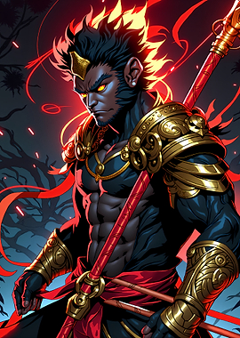 Monkey King Warrior with Staff