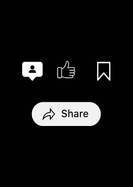 Social Media Icons on Black Background