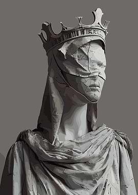 Blindfolded Crowned Figure