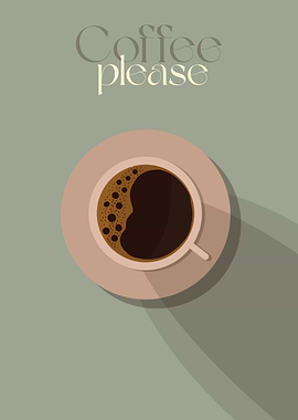 Coffee Please Minimalist Art