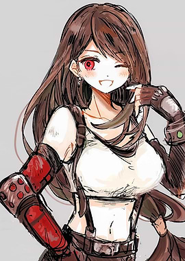 Tifa Lockhart Wink Anime Style