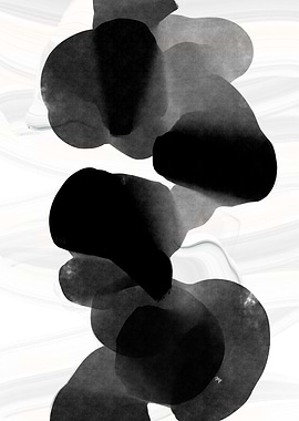 Abstract Black Ink Blots