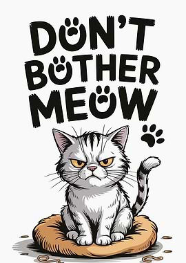 Grumpy Cat Cartoon Illustration