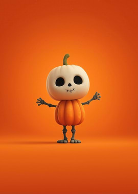 Cute Halloween Pumpkin Character