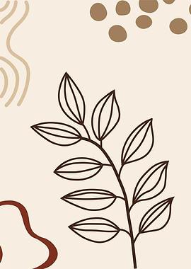 Minimalist Botanical Art with Abstract Shapes