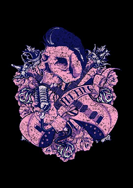 Rock and Roll Skull with Guitars