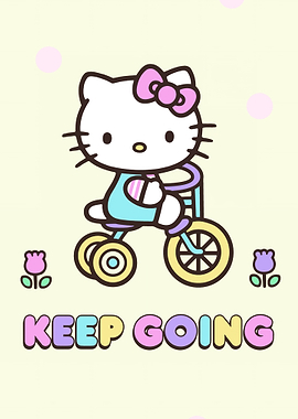 Hello Kitty Keep Going Illustration