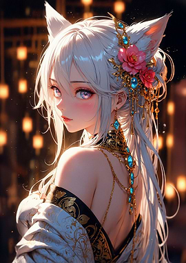 Anime Girl with Fox Ears
