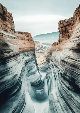 Striated Canyon Landscape