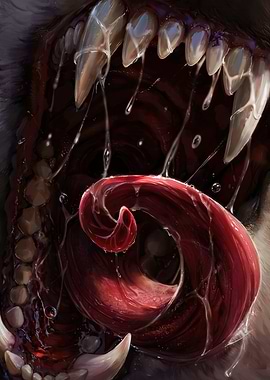 Monster's Open Mouth with Tongue