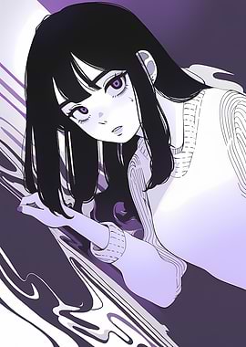 Anime Girl with Purple Eyes