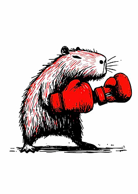 Capybara Boxer Illustration