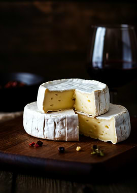 Brie Cheese Stack with Red Wine