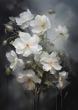 Elegant White Floral Art