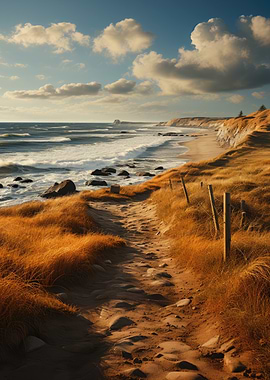 Coastal Path with Golden Grass