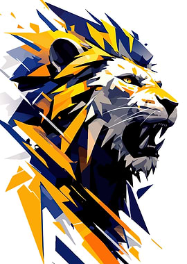 Abstract Lion Portrait