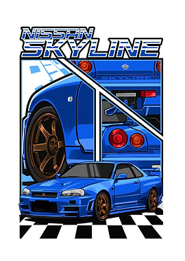 Nissan Skyline R34 Illustration